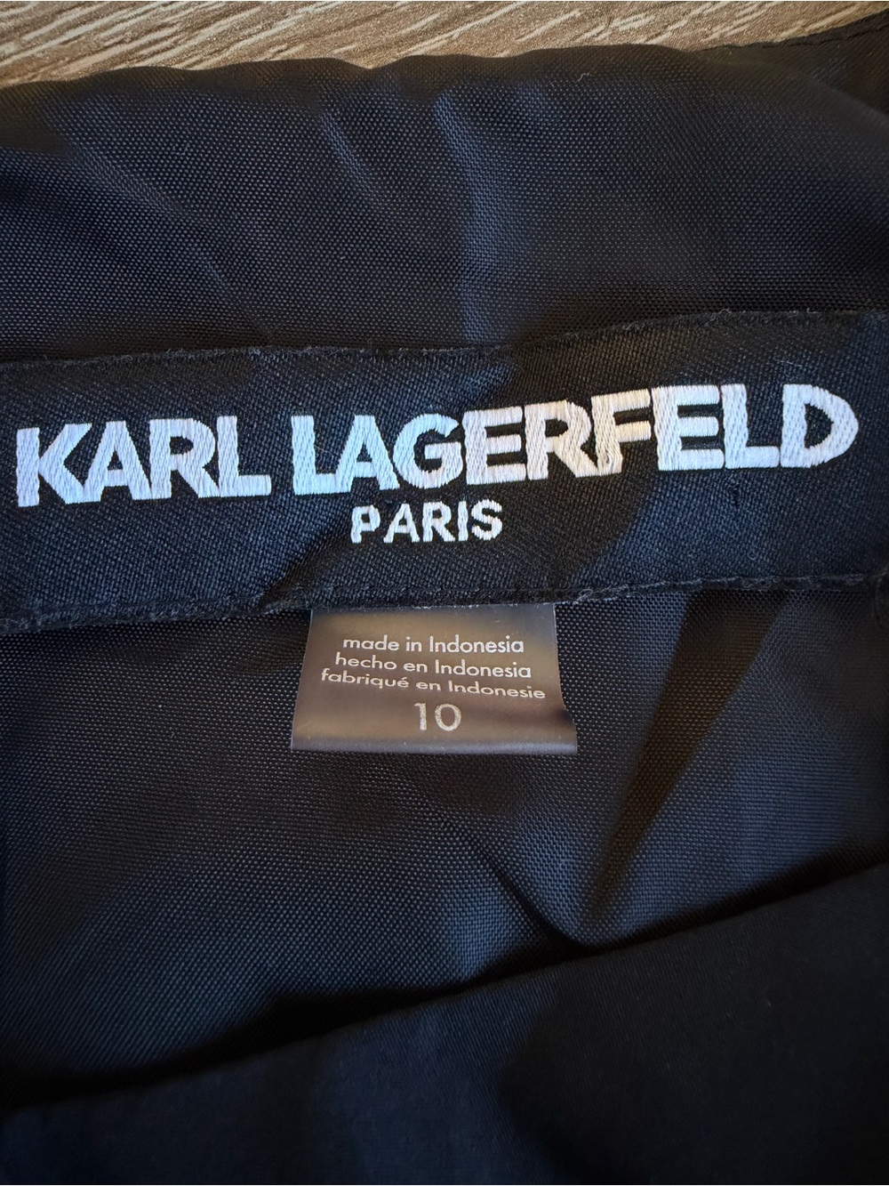 Karl Lagerfeld Taffeta Drop Waist Ball Gown Sleeveless Black Midi Dress Size 10 - Picture 5 of 15
